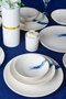 Hermia Toros Juego de Cena de Porcelana 18 Piezas Blanco y Azul